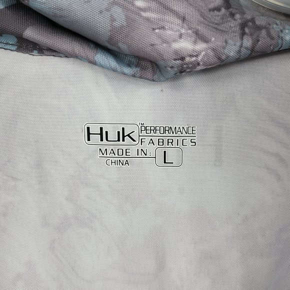 NWOT HUK Fishing Jacket LargE Blue Hood Wind Stain Resistant‎ SpellOut - Picture 4 of 4